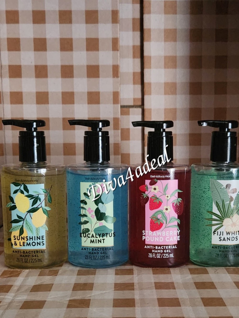 4X Bath & Body Works 7.6 FL OZ Anti Bacteria Hand Gel PUMP Bundle